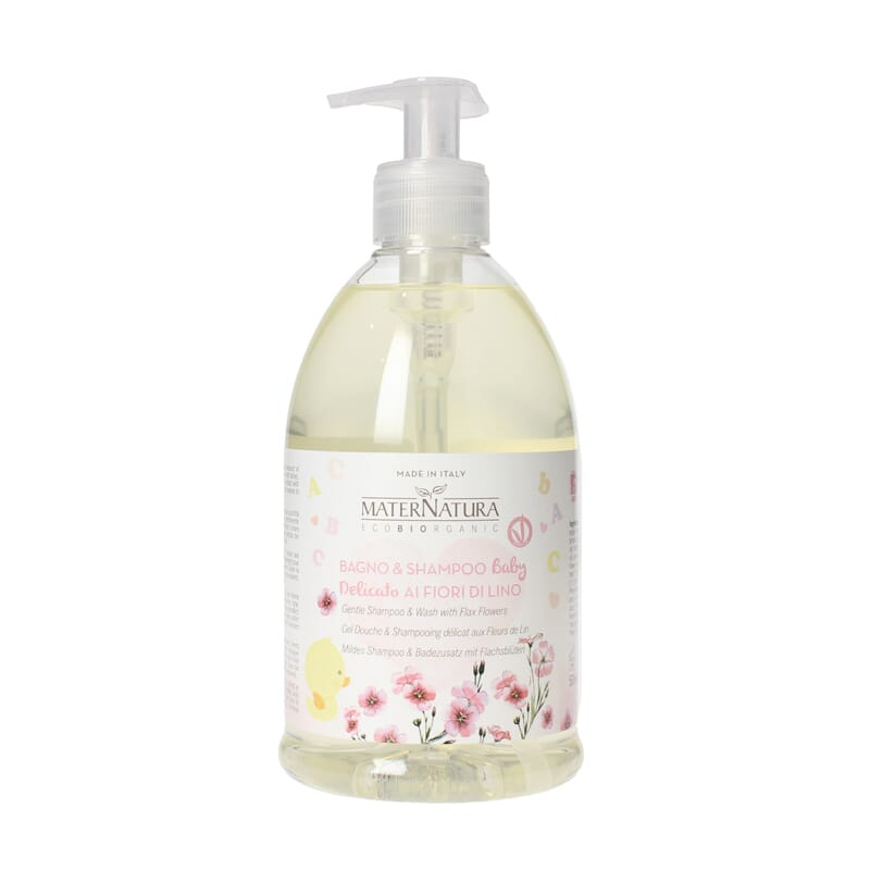 BABY CHAMPÚ Y BAÑO SUAVE CON FLORES DE LINO 500ml