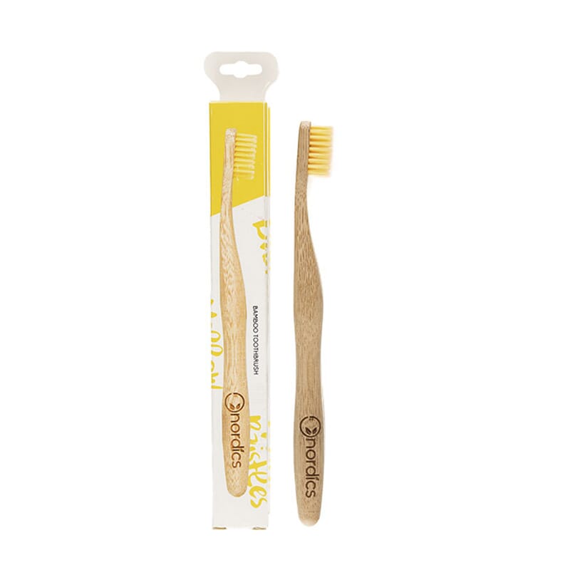 CEPILLO DENTAL BAMBÚ ADULTOS AMARILLO 1Ud