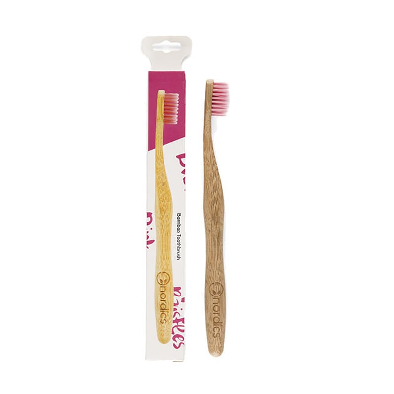 CEPILLO DENTAL BAMBÚ ADULTOS ROSA 1Ud