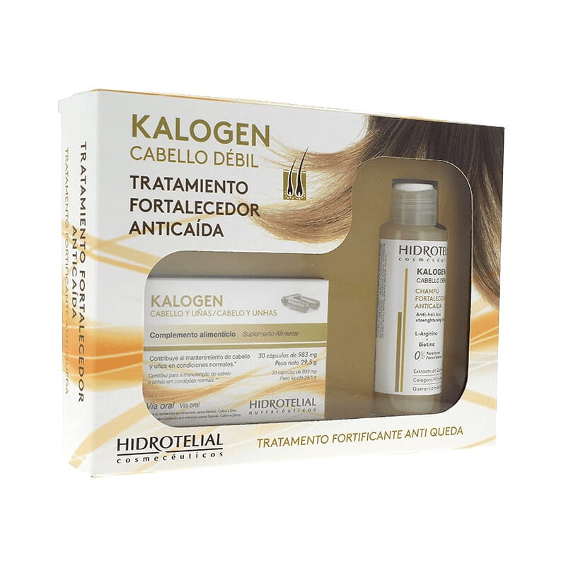 PACK KALOGEN CABELLO Y UÑAS 30 Caps + KALOGEN CHAMPÚ ANTICAÍDA 100ml 1 Pack