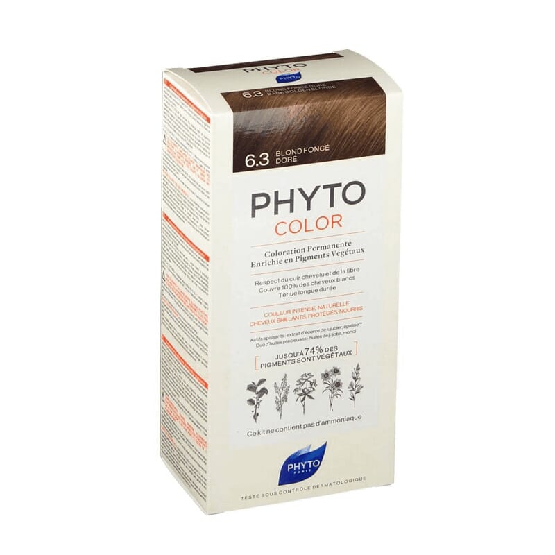PHYTOCOLOR COLORACIÓN PERMANENTE Nº 6.3 RUBIO OSCURO DORADO 1 Pack