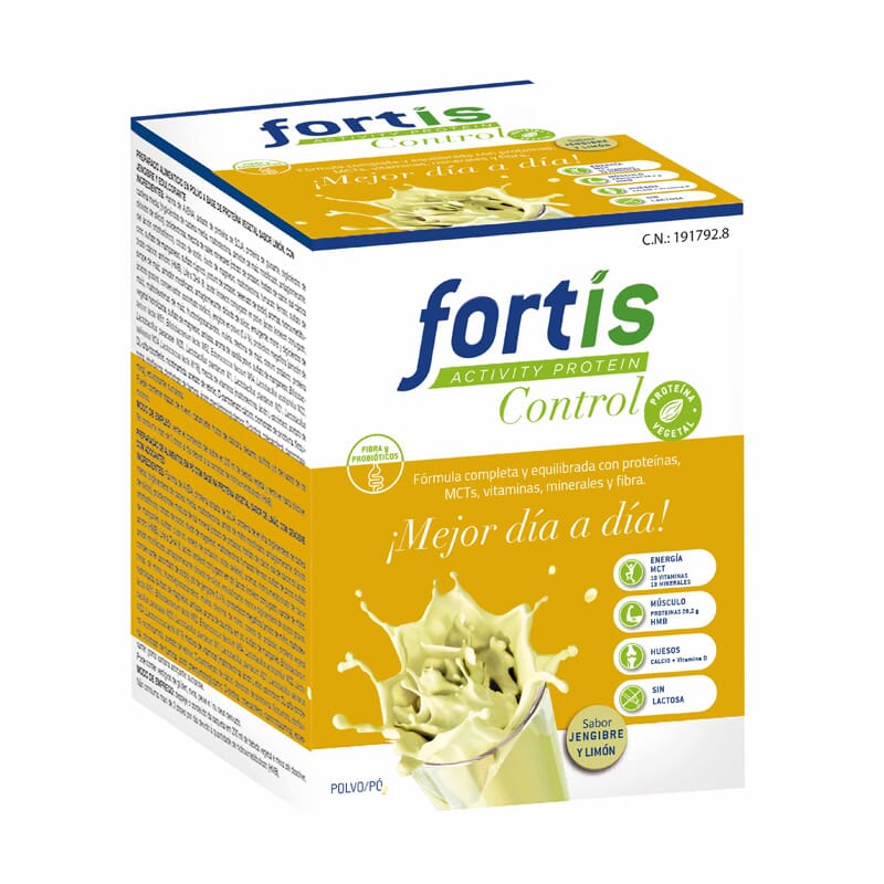 FORTIS ACITVITY PROTEIN CONTROL VEGETAL JENGIBRE-LIMÓN 7 Sobres de 57g