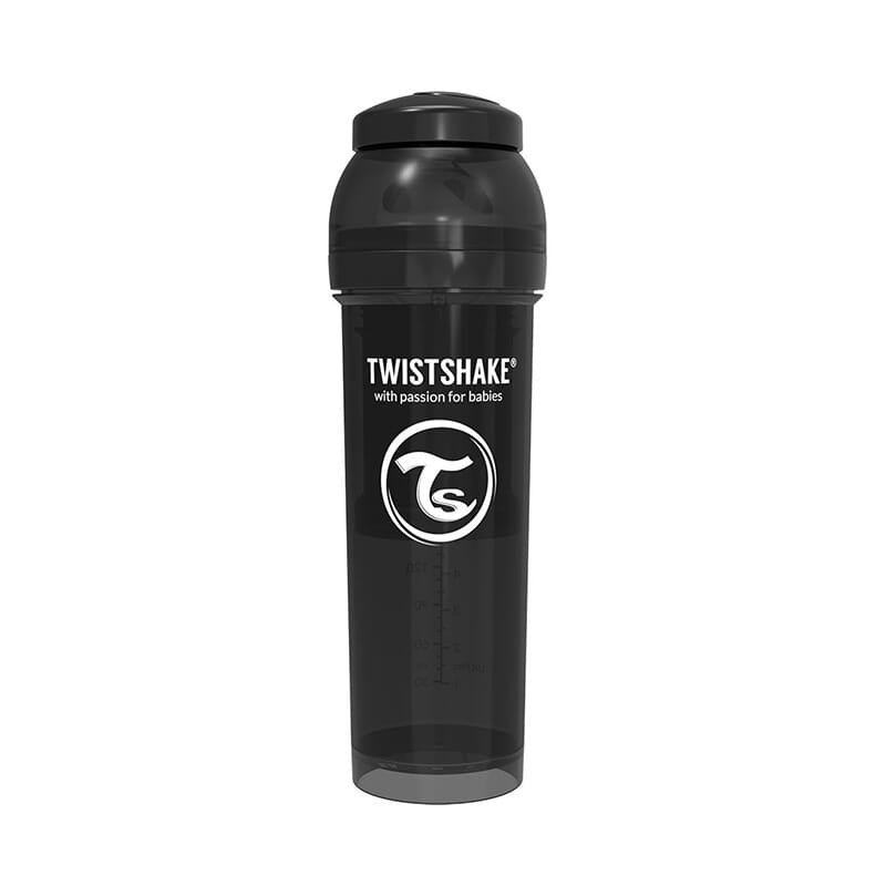BIBERÓN ANTICÓLICO NEGRO 330ml de Twistshake.