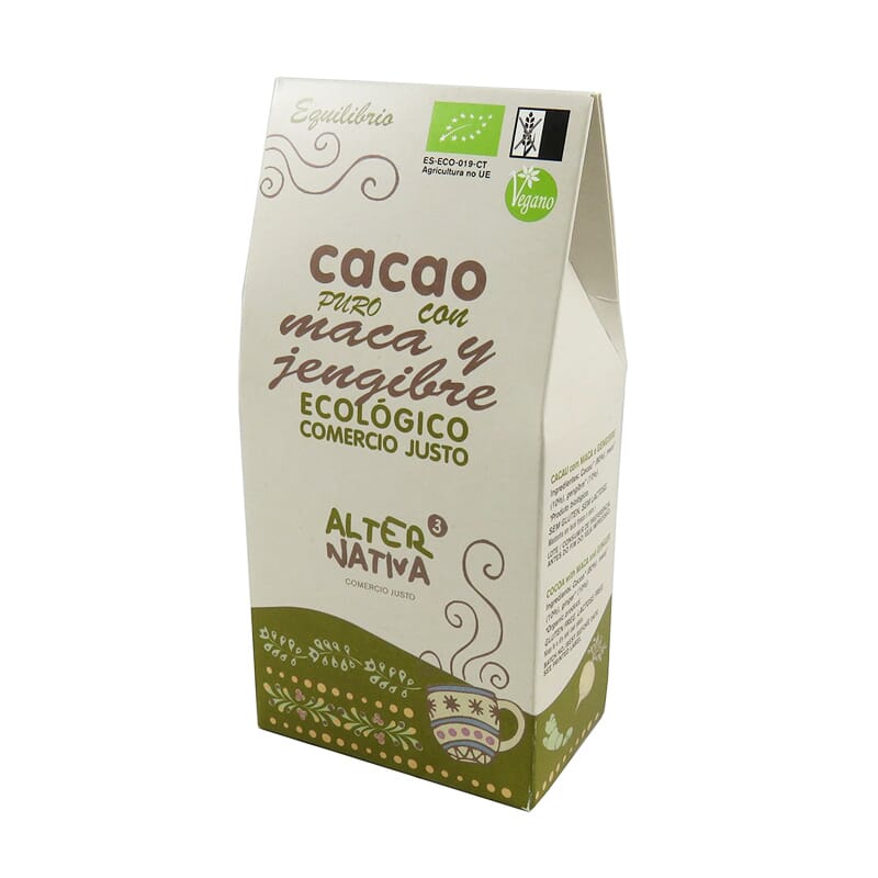 CACAO PURO CON MACA Y JENGIBRE BIO 125g