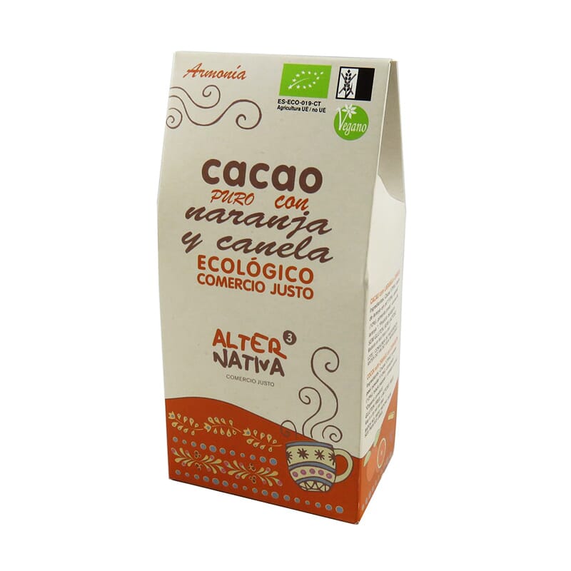 CACAO PURO CON NARANJA Y CANELA BIO 125g