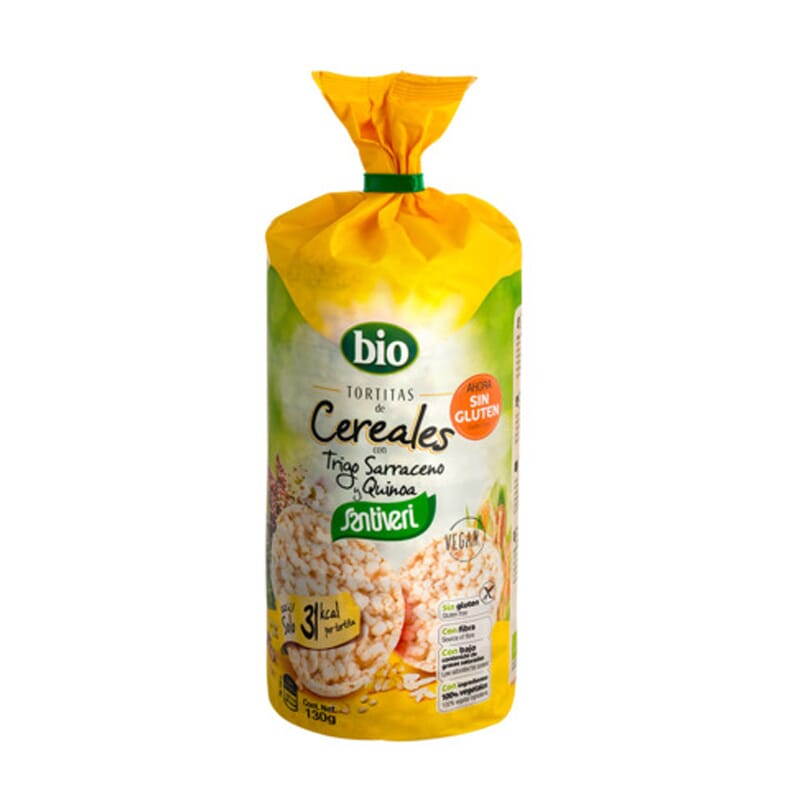 TORTITAS DE CEREALES CON TRIGO SERRACENO Y QUINOA BIO 130g