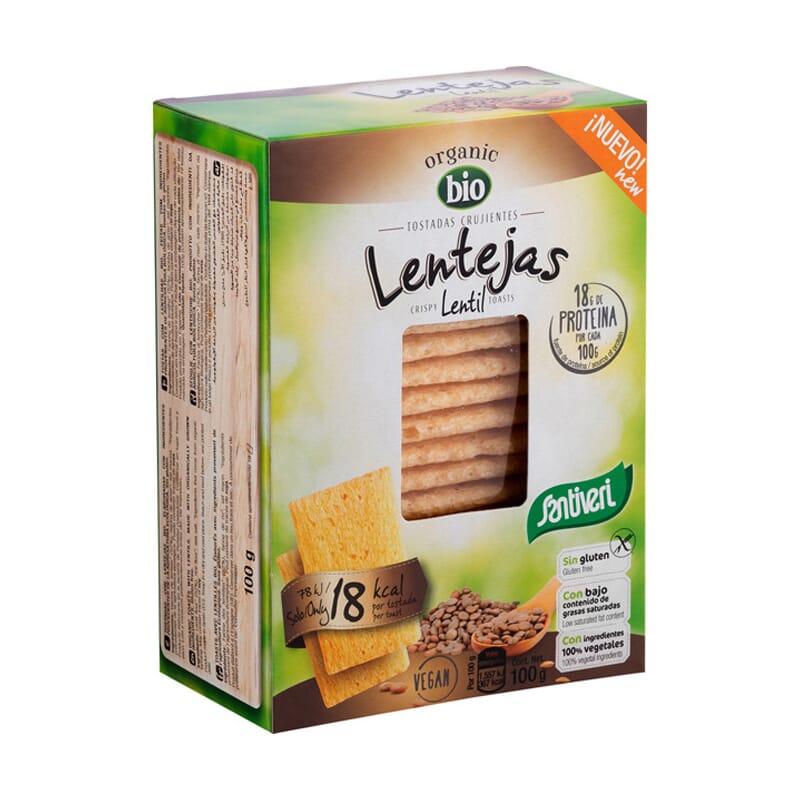 TOSTADAS CRUJIENTES CON LENTEJAS BIO 100g