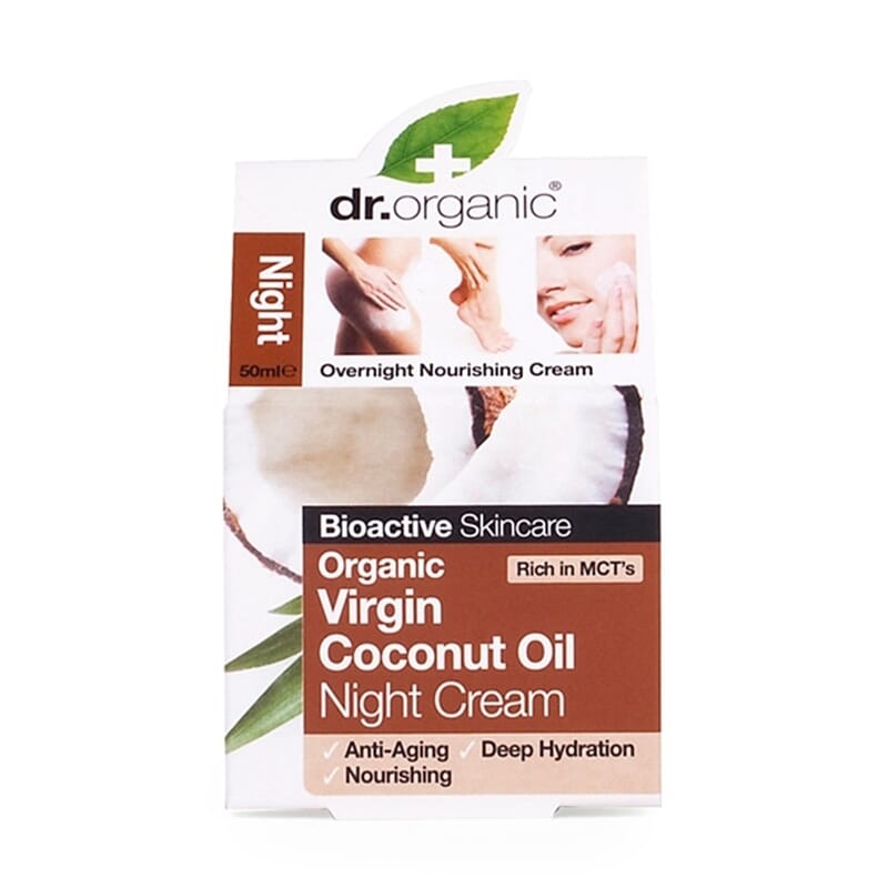 CREMA DE NOCHE DE ACEITE DE COCO ORGÁNICO  50ml de Dr Organic