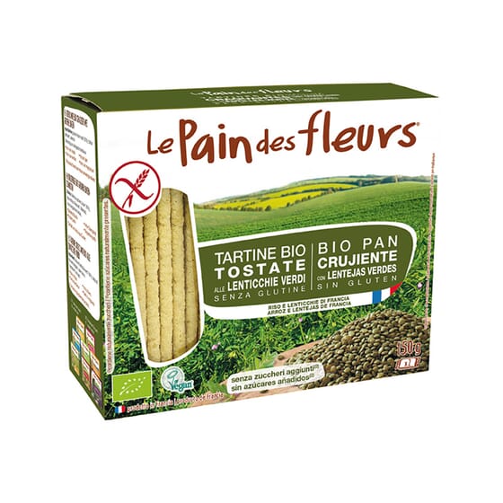 Pão Crocante Bio Com Lentilhas Verdes Sem Glúten 150g da Le Pain Des Fleurs