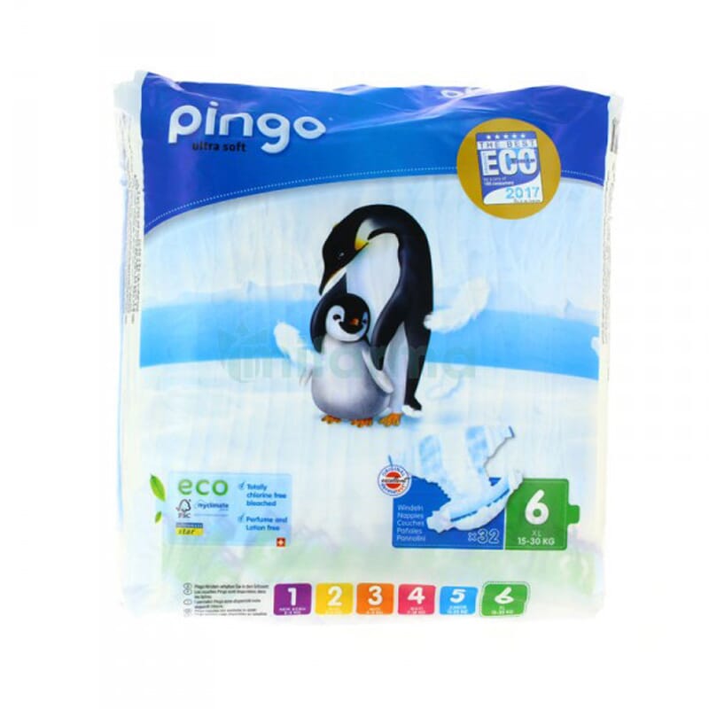 PAÑALES BIO T6 15-30 KG 2 x 32 Uds de Pingo