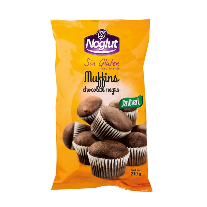 MUFFINS MET ZWARTE CHOCOLADE NOGLUT 210g