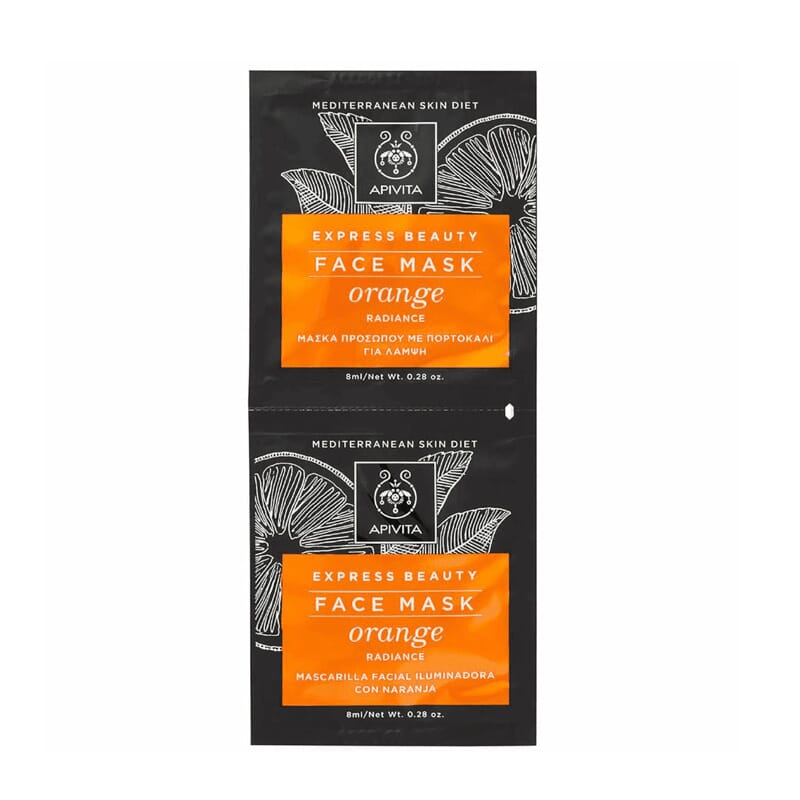 Express Beauty Máscara Facial Iluminadora Laranja 2 Un 8ml