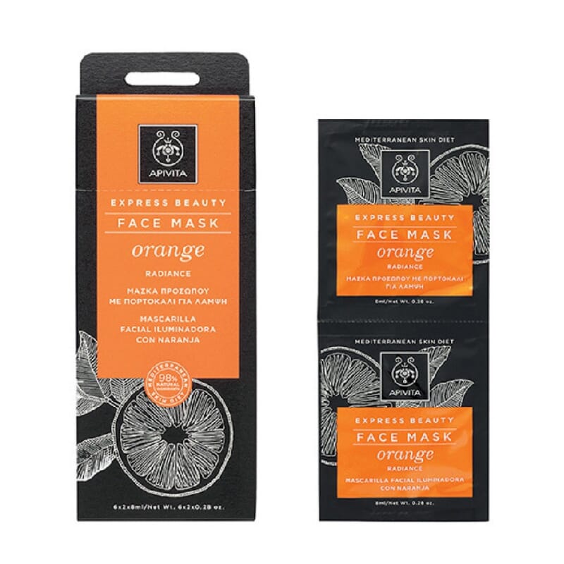 Express Beauty Máscara Facial Iluminadora Laranja 2 Un 8ml da Apivita