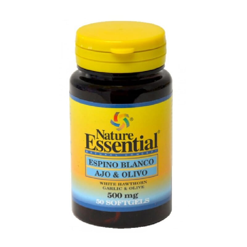 Espino Blanco Ajo y Olivo 500mg 50 Perlas Nature Essential