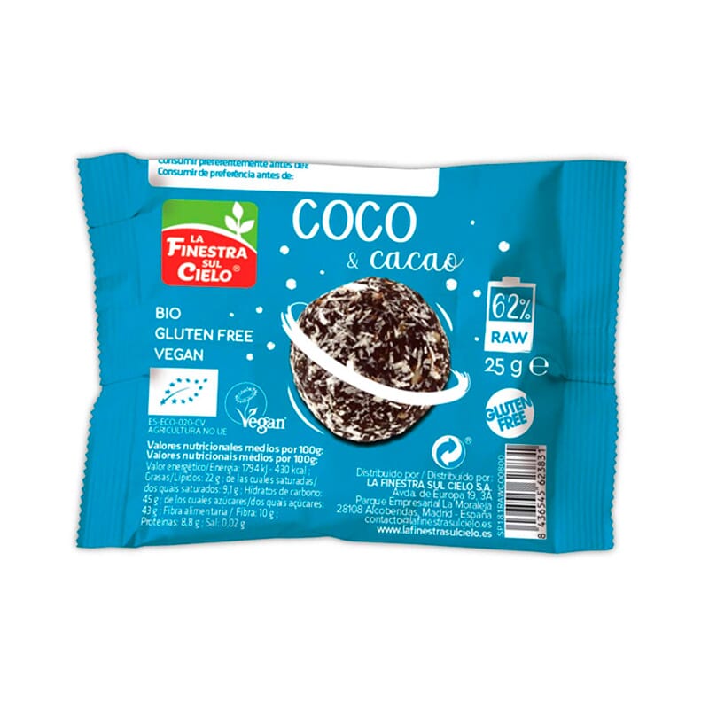 Energy Ball Coco & Cacao Bio 25g de La Finestra Sul Cielo