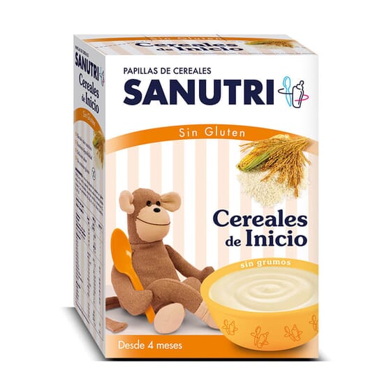 Sanutri Cereales de Inicio Sin Gluten es una papilla de cereales para bebés a partir de 4 meses.