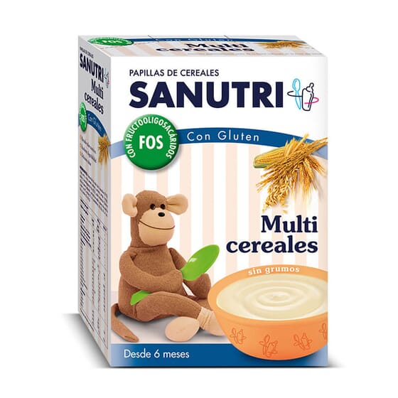 Sanutri Multicereales FOS es una papilla de cereales ideal para los más pequeños.