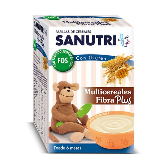Sanutri Multicereales Fibra Plus FOS es una papilla de cereales para los más pequeños.