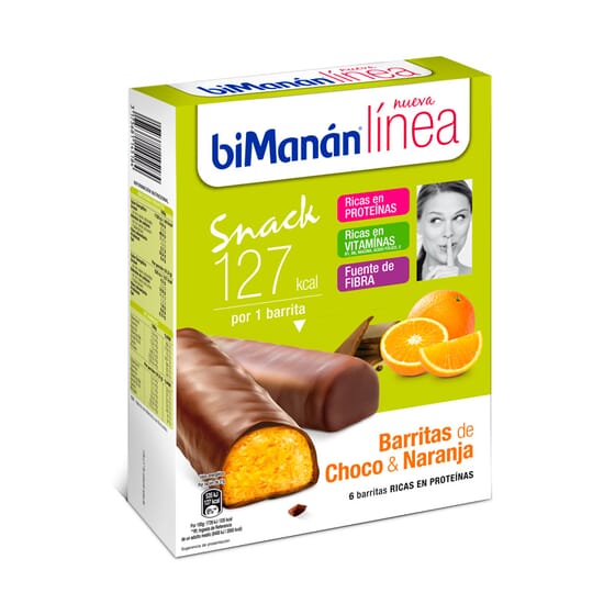 Barres Choco Et Orange 6 X 31g - Bimanán Línea | Nutritienda
