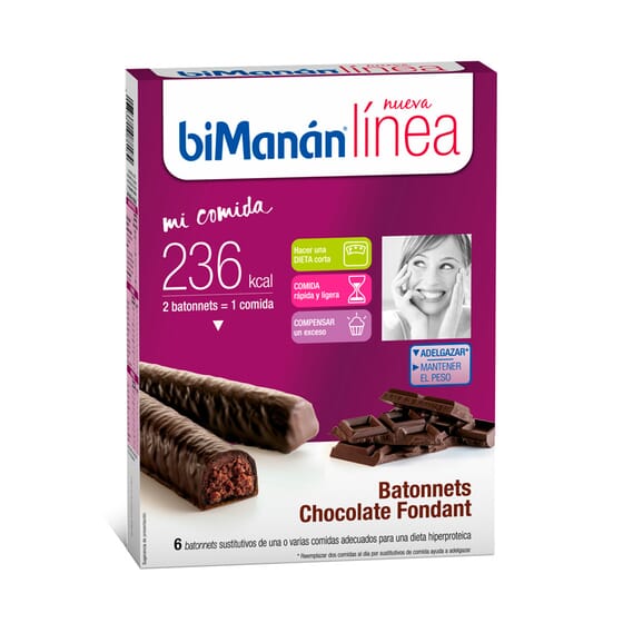 Batonnets Chocolat Fondant 6 X 31g - Bimanán Línea | Nutritienda