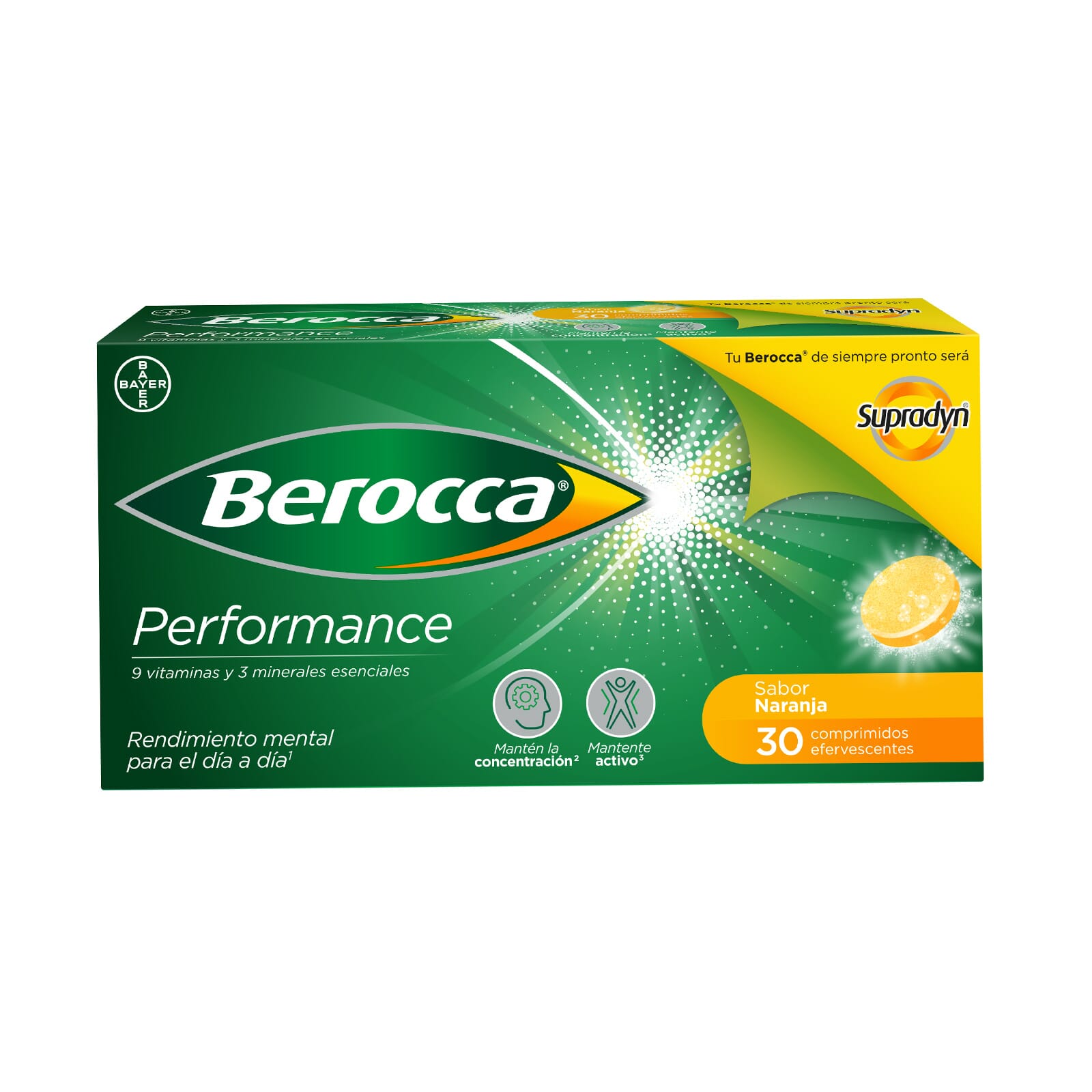 BEROCCA PERFORMANCE NARANJA 30 Tabletas Efervescentes