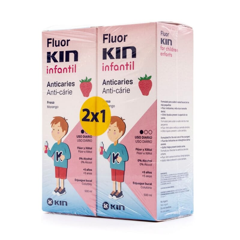 Fluor Kin Infantil Enjuage Bucal 500 ml 2 Uds