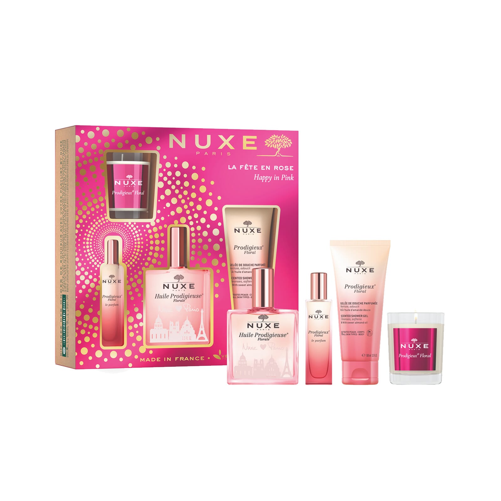 Coffret Happy In Pink 4 Stuks Huile Prodigieuse Florale 100 ml