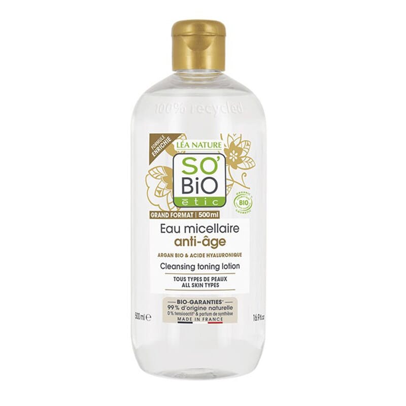 Água Micelar Anti-Idade Ácido Hialurónico Argão Bio 500 ml