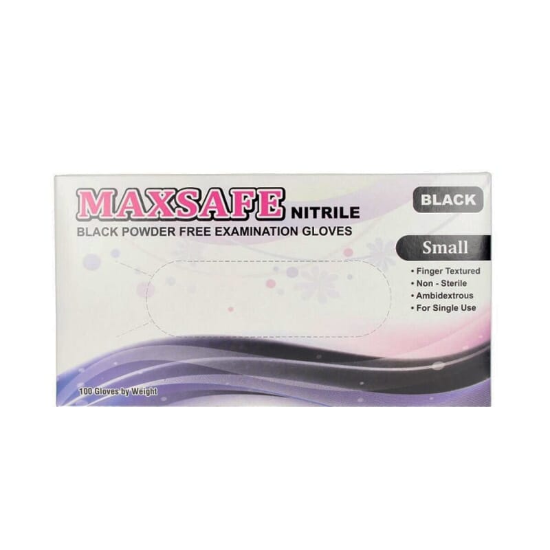 Maxsafe Nitryl Gloves Size S #Black 100 Uds