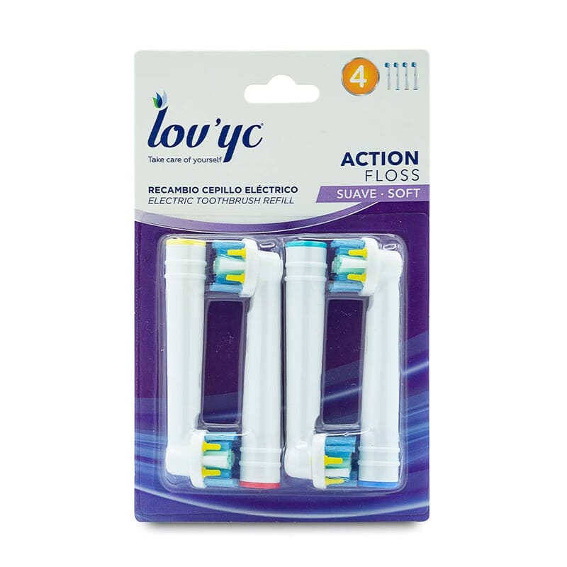 Lovyc Recambio Cepillo Eléctrico Action Floss Suave 4 Uds