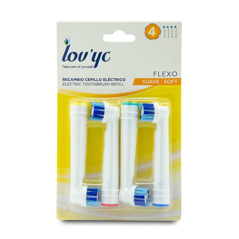 Lovyc Recambio Cepillo Eléctrico Flexo Suave 4 Uds