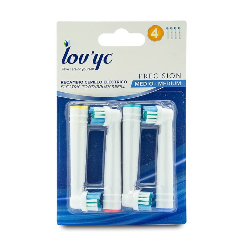 Lovyc Recambio Cepillo Eléctrico Precision Medio 4 Uds
