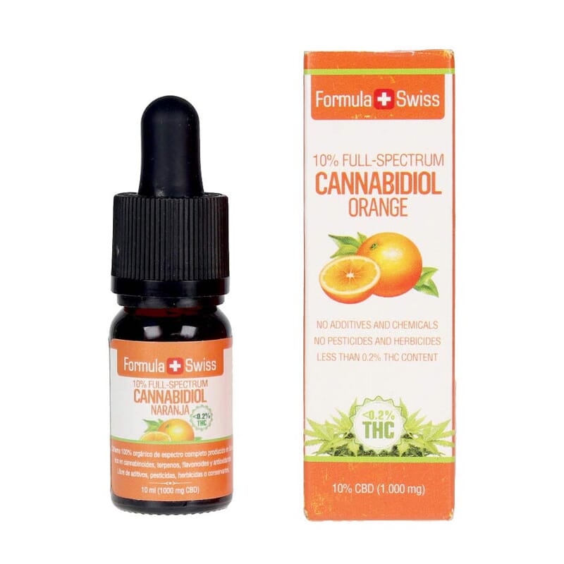 Cannabidiol-Tropfen 10% CBD Orangenöl 1000 mg 02 THC 10 ml