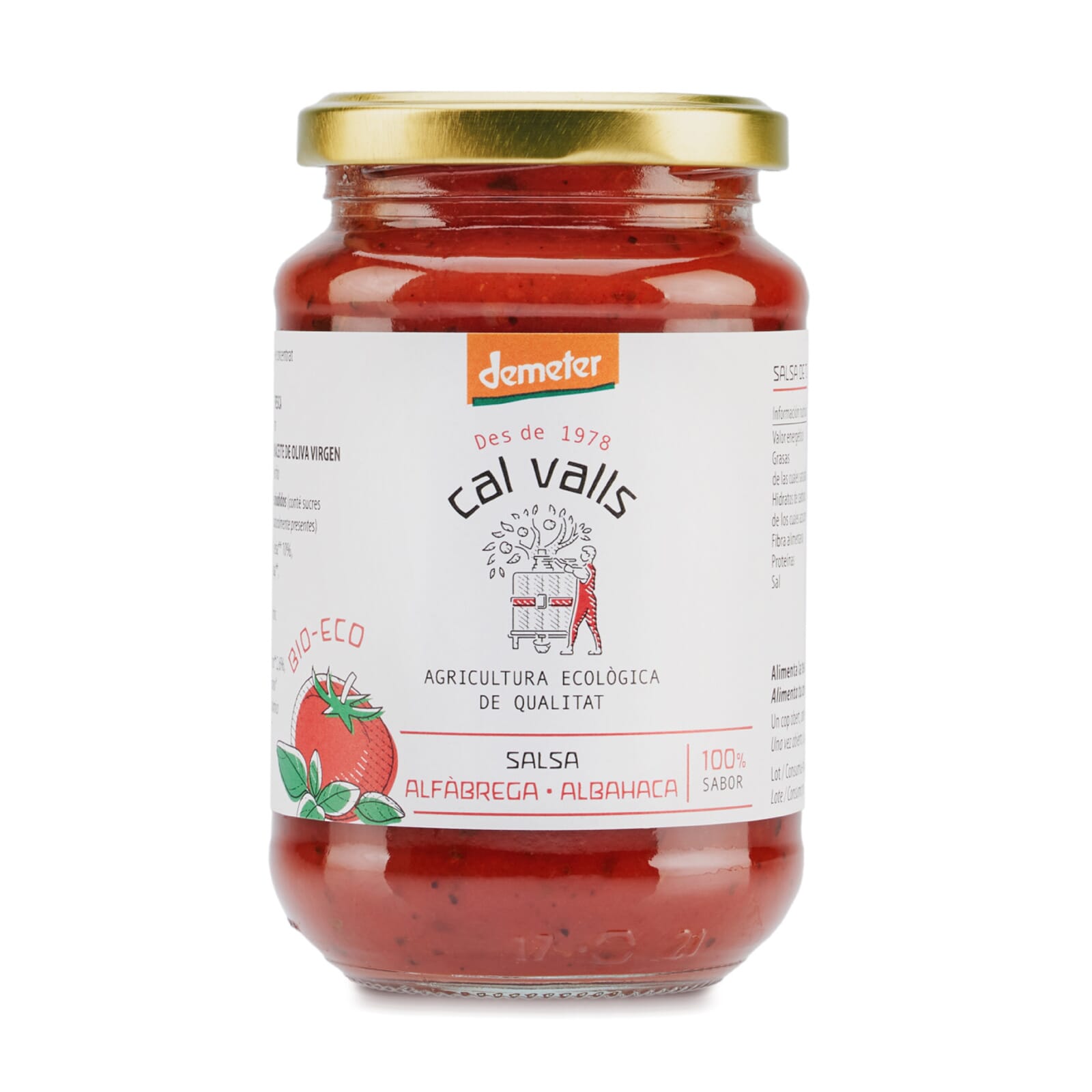 Salsa De Tomate Con Albahaca Ecológico 350g