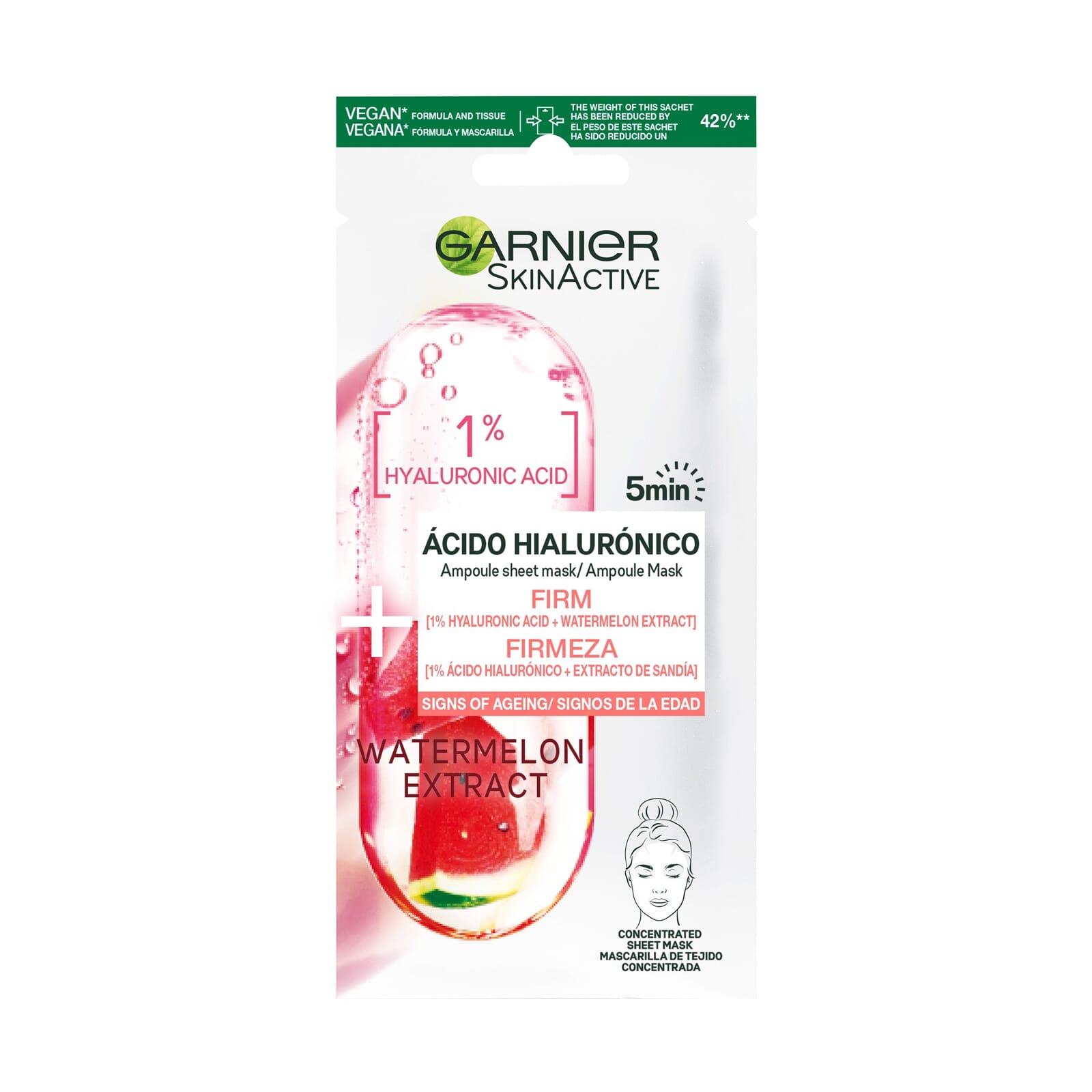 Skin Active Máscara Ácido Hialurónico + Extrato De Melancia