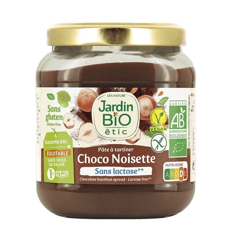 Crema De Chocolate Con Avellanas Bio Sin Gluten Ni Lactosa 350g