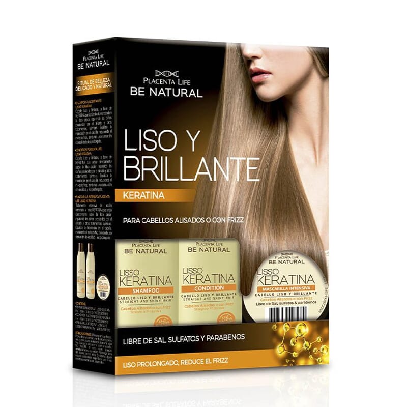 Pack Liso Y Brillante Keratina Champú + Acondicionador + Mask