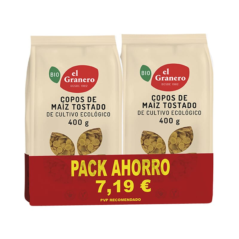 Geroosterde maïspapjes Bio Pack Ahorro 400g 2 Uds