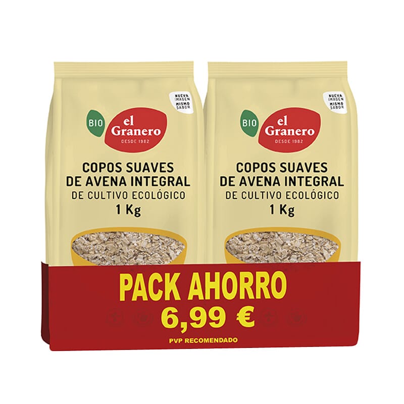 Copos Suaves De Arena Integral Bio Pack Ahorro 1 Kg 2 Uds