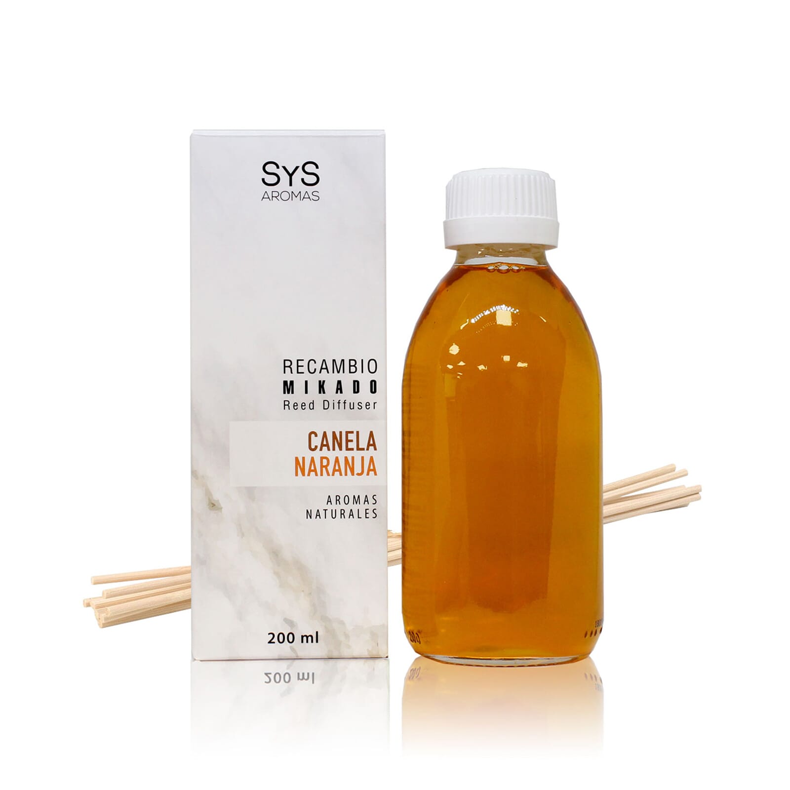 Recambio Mikado Canela Naranja + Palos 200 ml