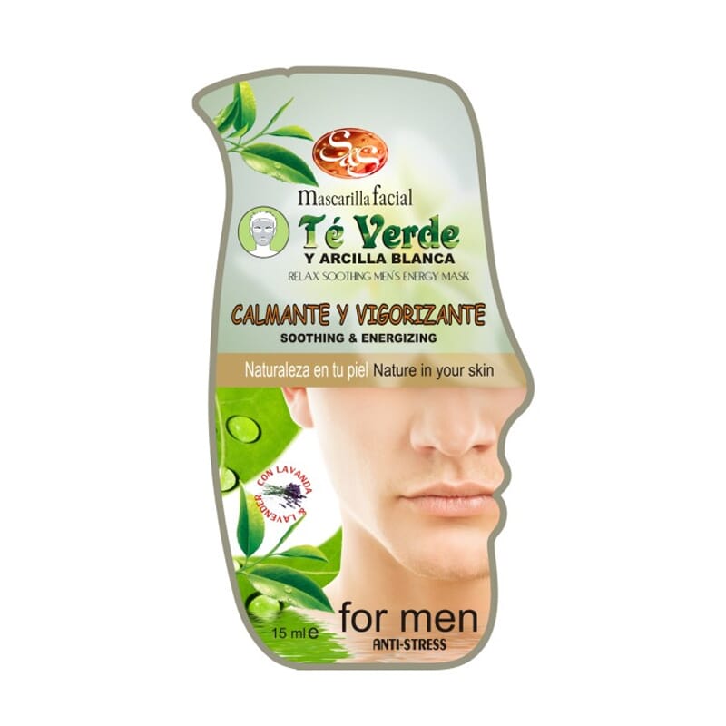 Mascarilla Facial Para Hombre Té Verde Y Arcilla 15 ml