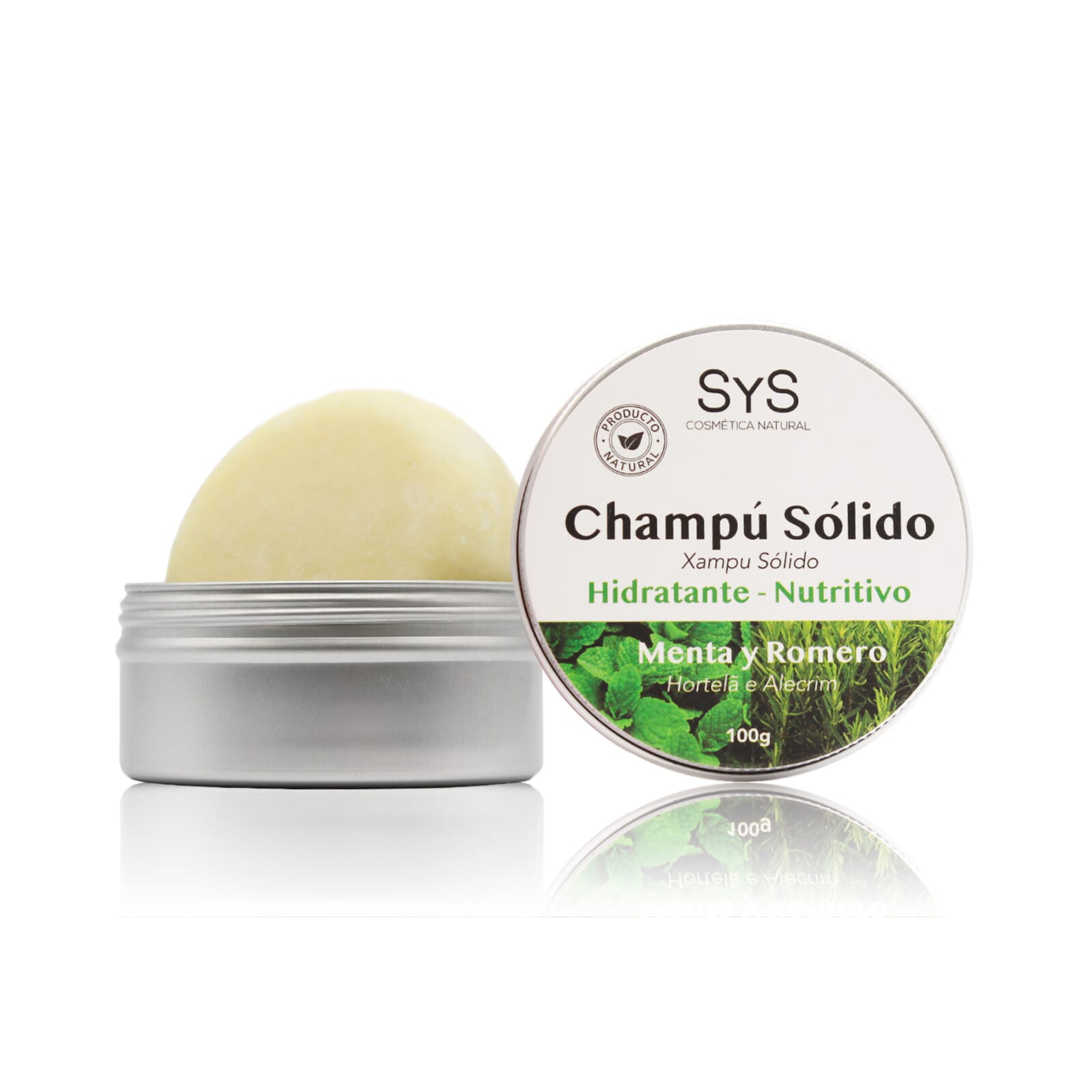 Pfefferminze & Rosmarin Feuchtigkeitsspendendes Festes Shampoo 100g