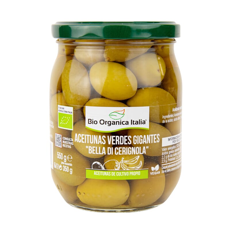 Aceituna Verde Gigante Bio Orgánica 550g