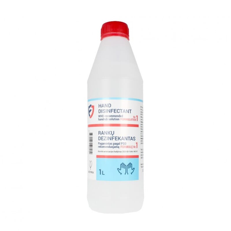 Hand Disinfectant Handrub Solution 80% Alcohol 1000 ml