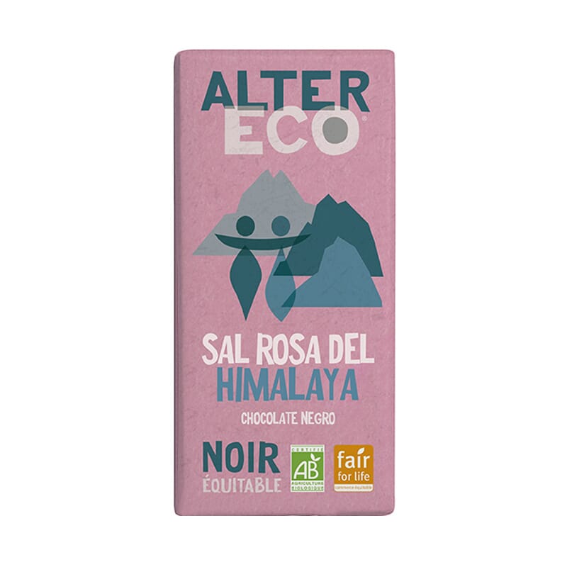 Chocolate Negro Con Sal Rosa Del Himalaya Bio 100g