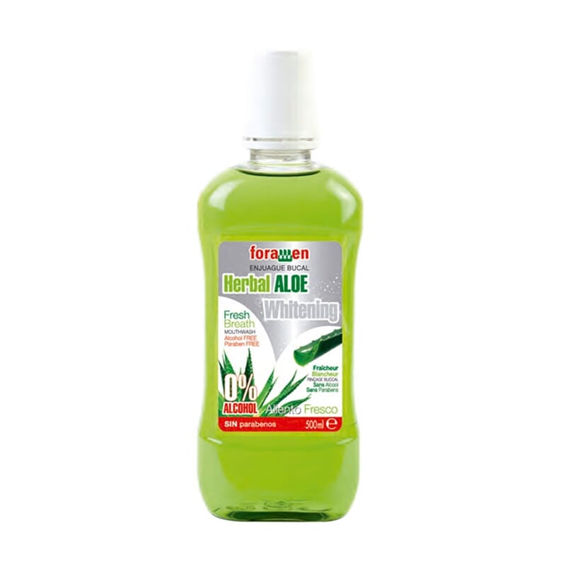 Enjuague Bucal Herbal Aloe Aliento Fresco 0% Alcohol 500 ml