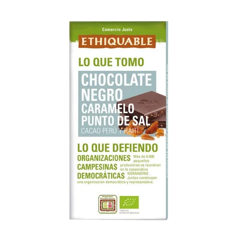 Donkere Chocolade Karamel Zoutpunt Ecologisch 100g