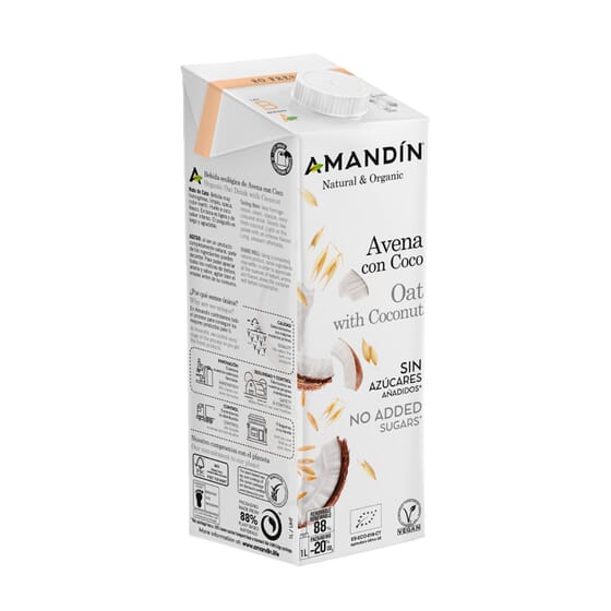 Bebida De Avena Con Coco Ecológica 1 L de Amandin