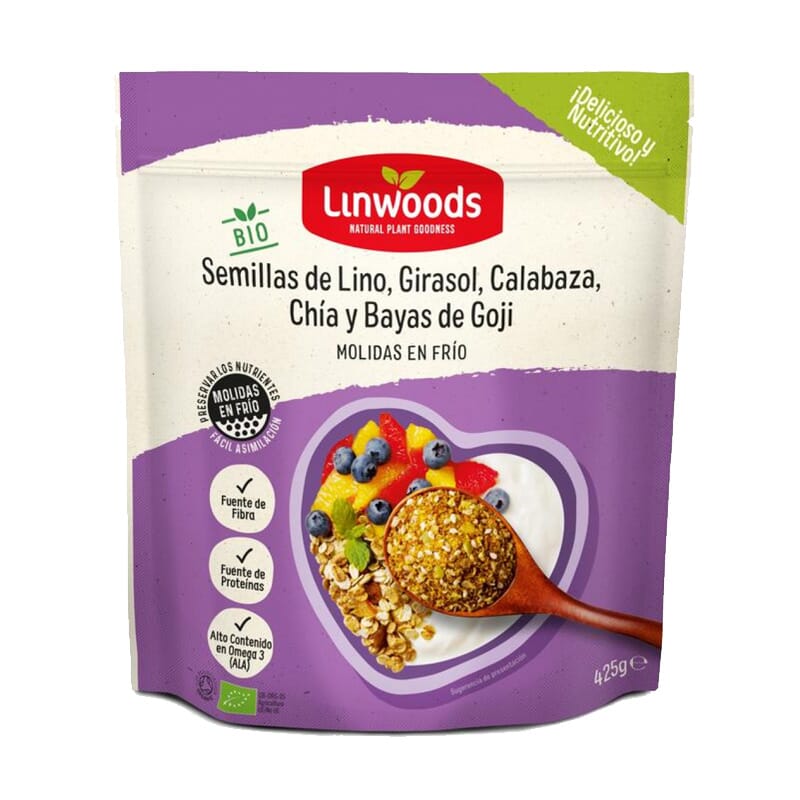 Semillas de Lino Girasol Calabaza Chía Y Bayas De Goji Bio 425g