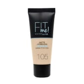 Fit Me! Foundation Matte+Poreless #105-Natural Ivory 30 ml di Maybelline